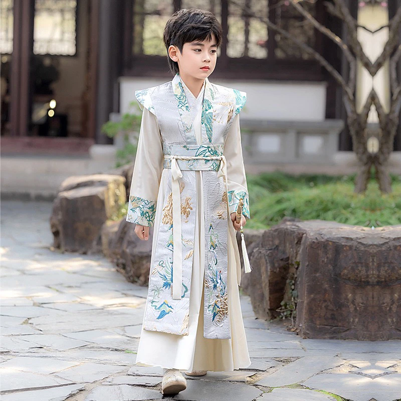 【敖光】汉服男童2025年新品武侠风侠客帅气男孩古风古装儿童演出服