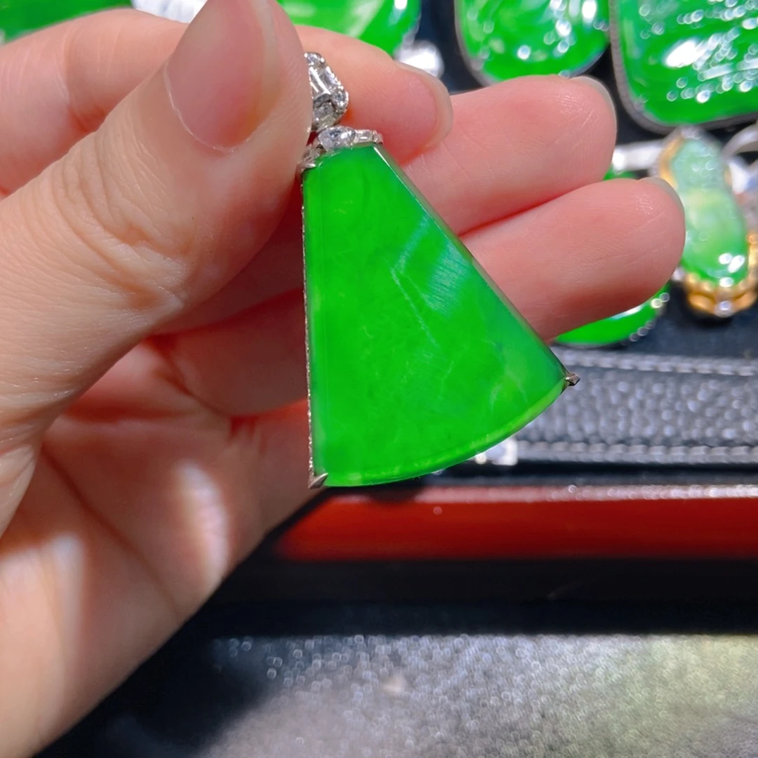 翡翠银S925镶嵌吊坠(不含链)