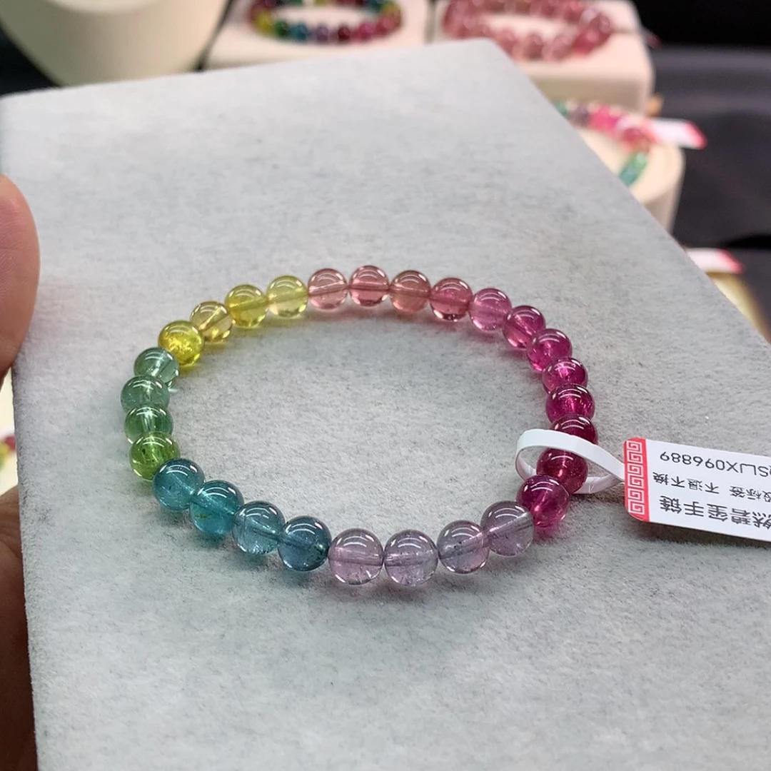 【闪购商品】手链未镶嵌碧玺碧玺荧光色标单圈6.8