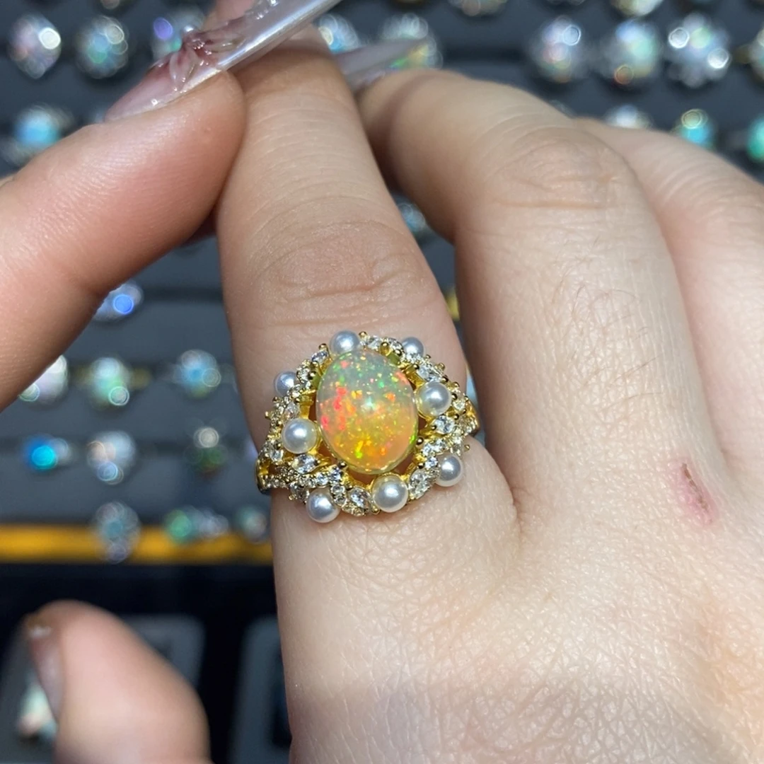 欧泊银S925镶嵌戒指