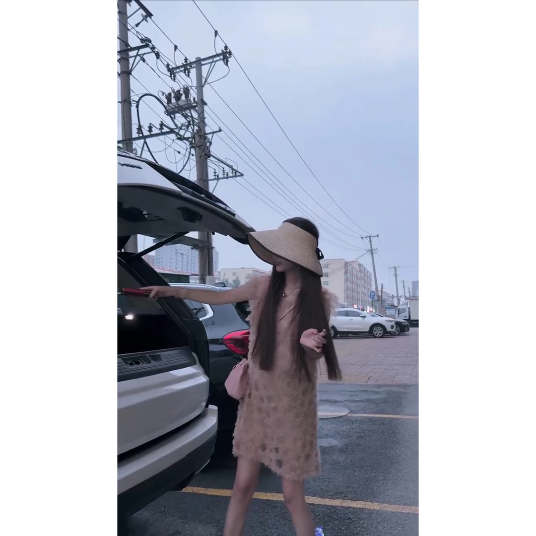 小众设计感立体花短袖夏季修身显瘦粉色连衣裙