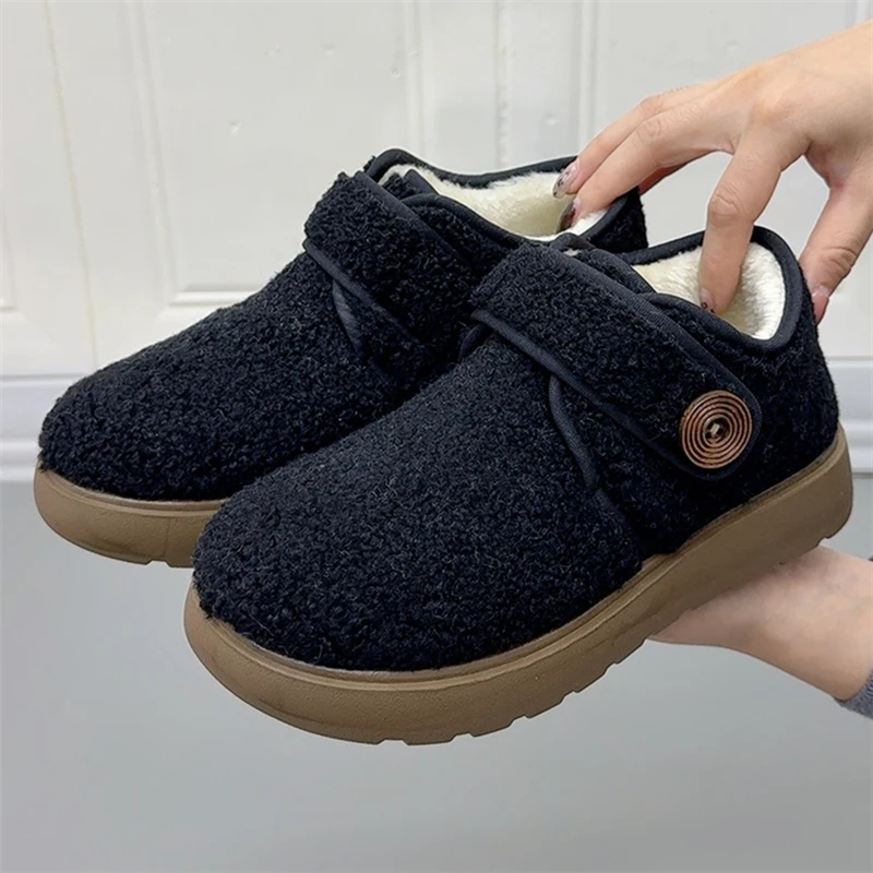 冬季新款老北京棉鞋厚底休闲女鞋加绒加厚保暖妈妈鞋软底雪地靴