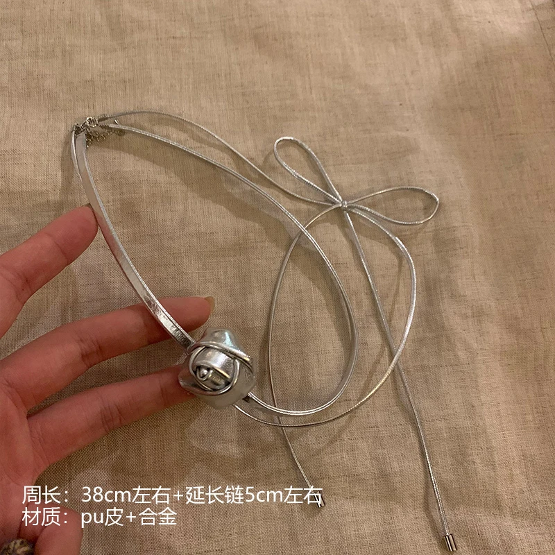 合金布艺项链 小众百搭项链设计感轻奢时尚锁骨链9586-01