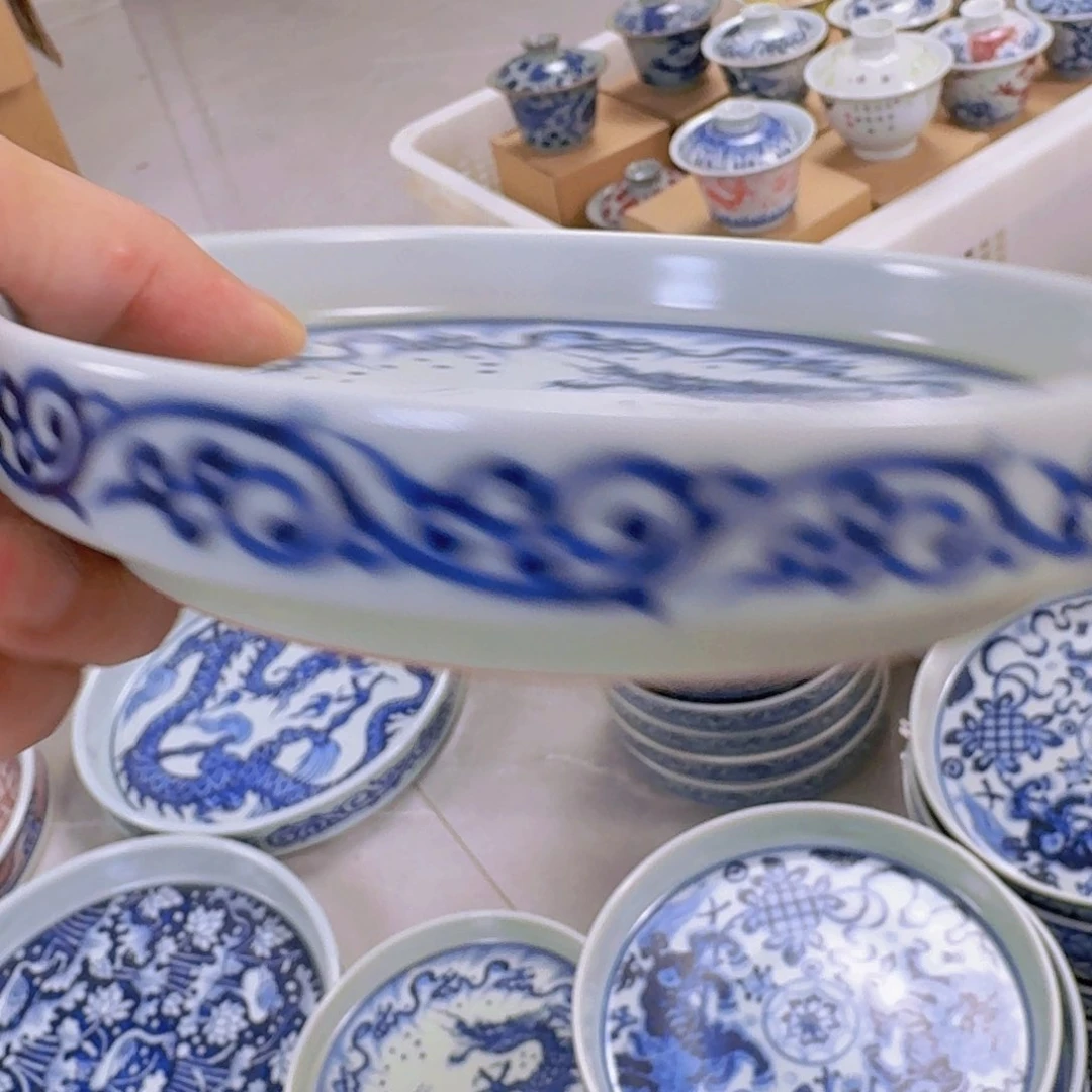 瓷片青花鱼化龙大壶乘微瑕