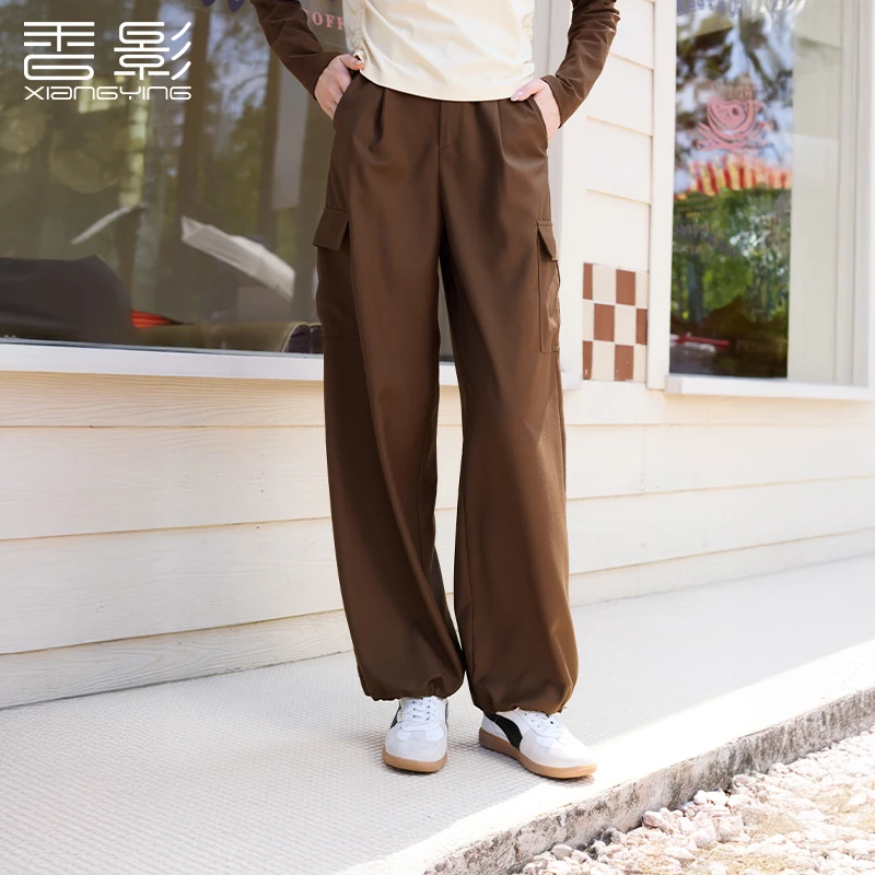【直播专享】K85A528休闲裤 香影美式阔腿工装裤女秋装新款伞兵裤