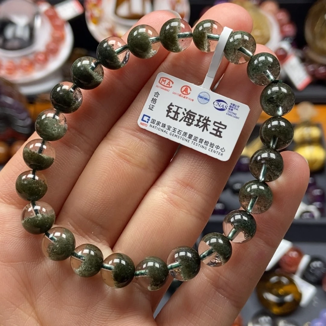 水晶绿幽灵手串未镶嵌8mm