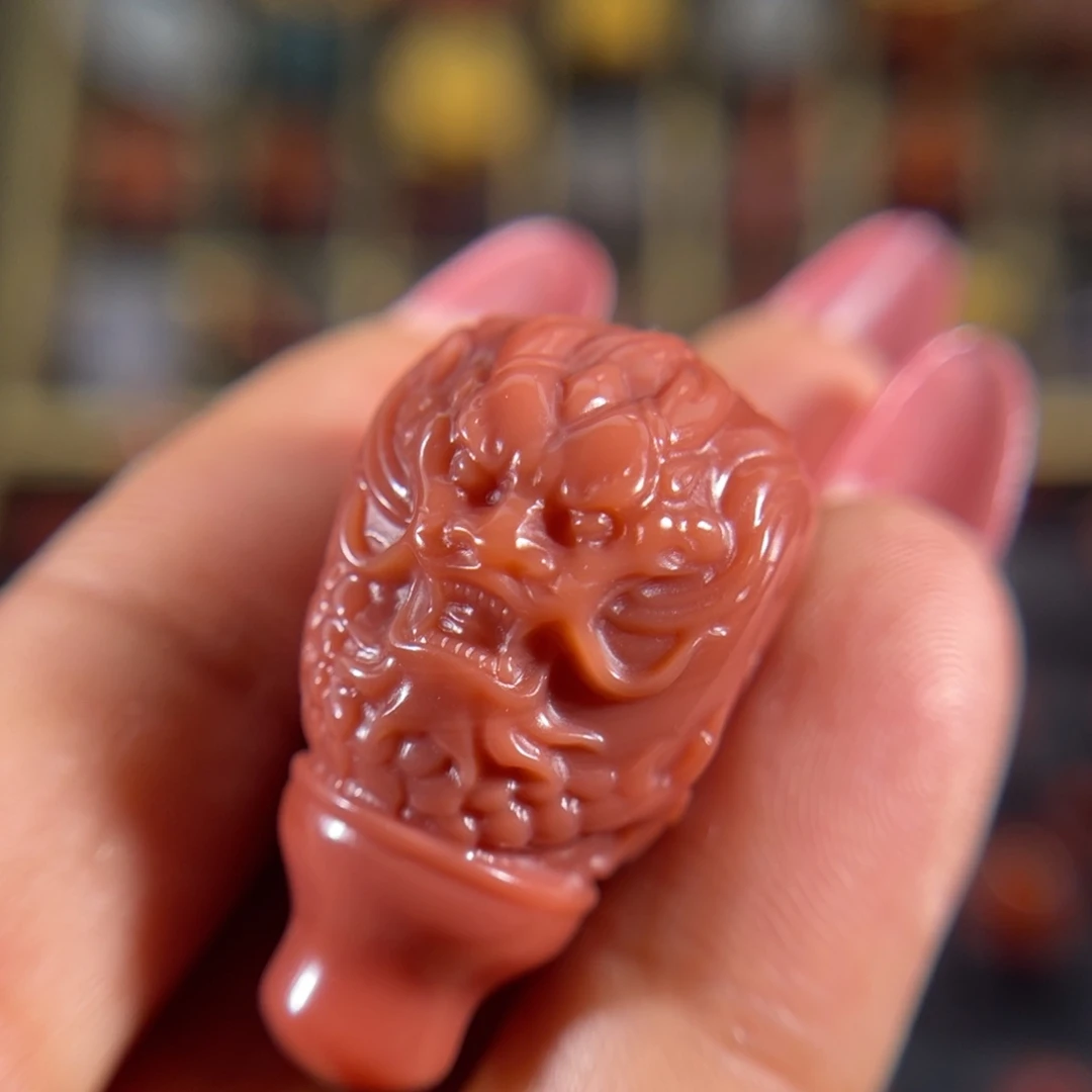 玛瑙/玉髓盐源龙三通16.5未镶嵌