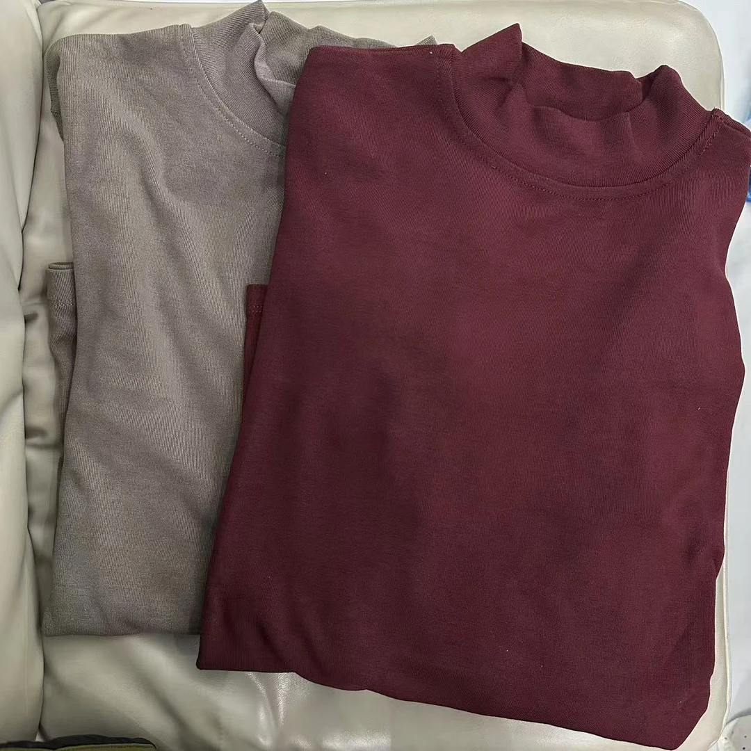 HXSM「半高领T」秋女神知性风纯色打底衣8047