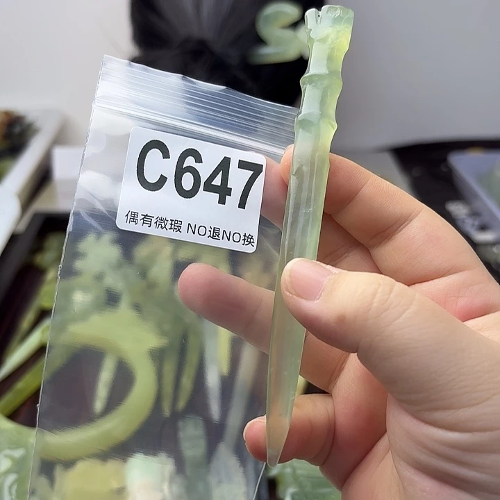 蛇纹石玉合金发饰哦****。