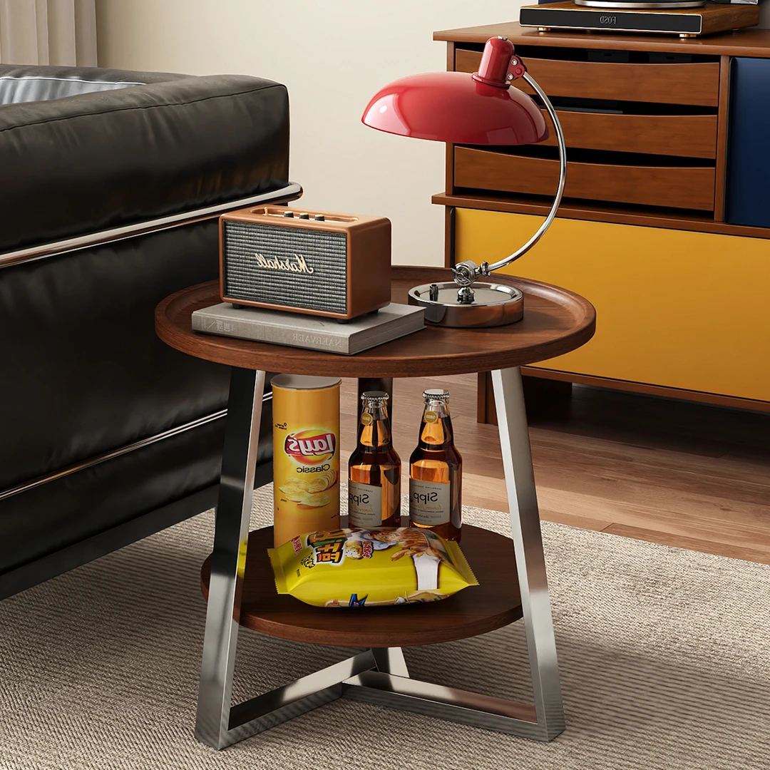 茶几客厅家用小户型沙发边几阳台小圆桌2025新款卧室床头置物架