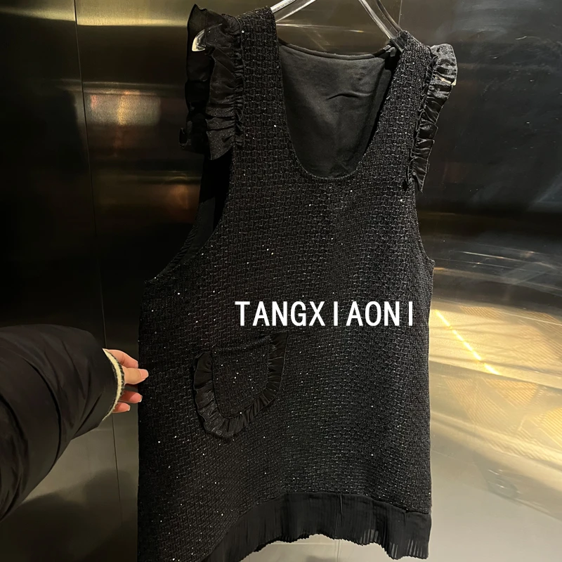 订单 小飞袖 荷叶背心连衣裙