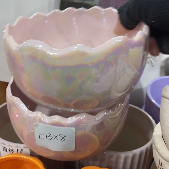 多肉绿植陶瓷花盆9.9包邮，有孔