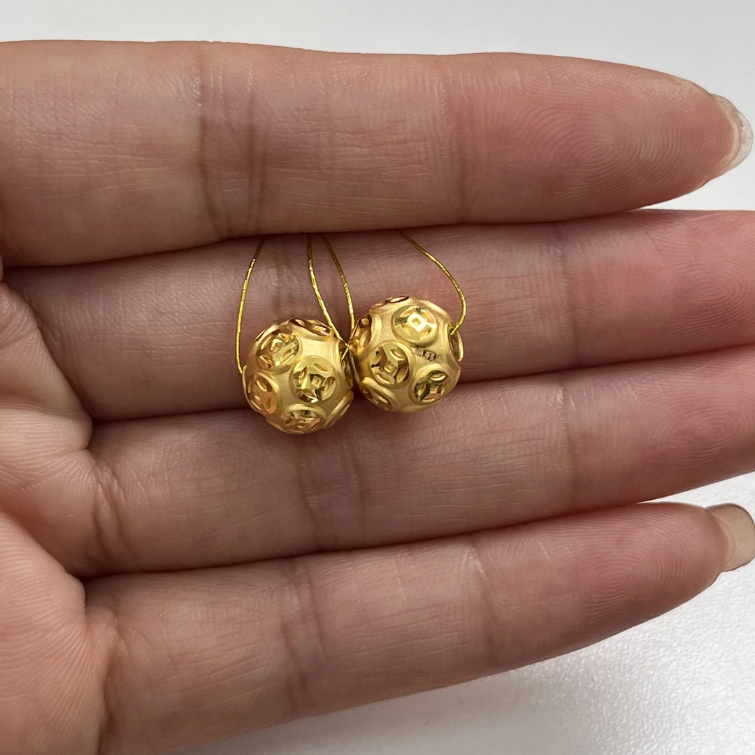 足金钱币转运珠手串