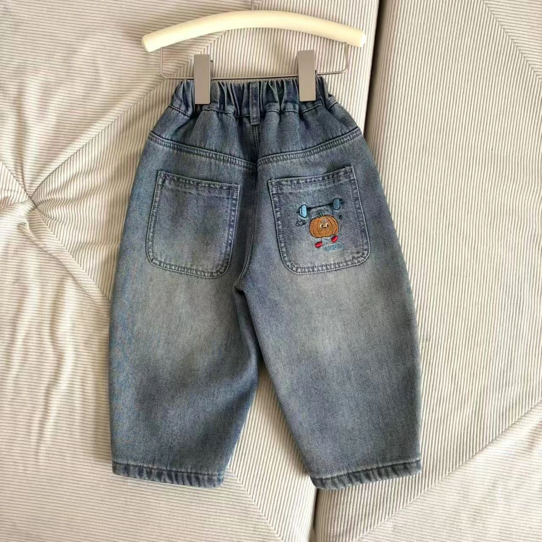 QA217-儿童秋冬加绒牛仔裤男童休闲加厚牛仔裤