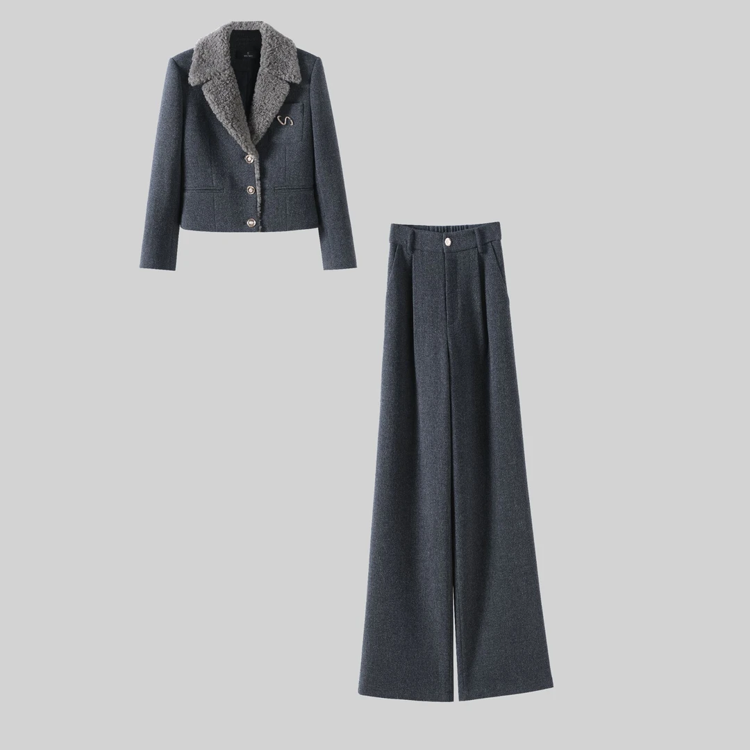 〈纪朵研〉1759秋冬复古短外套女装休闲风上衣时尚套装