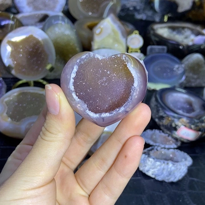 珠宝半成品未镶嵌水晶紫水爱心