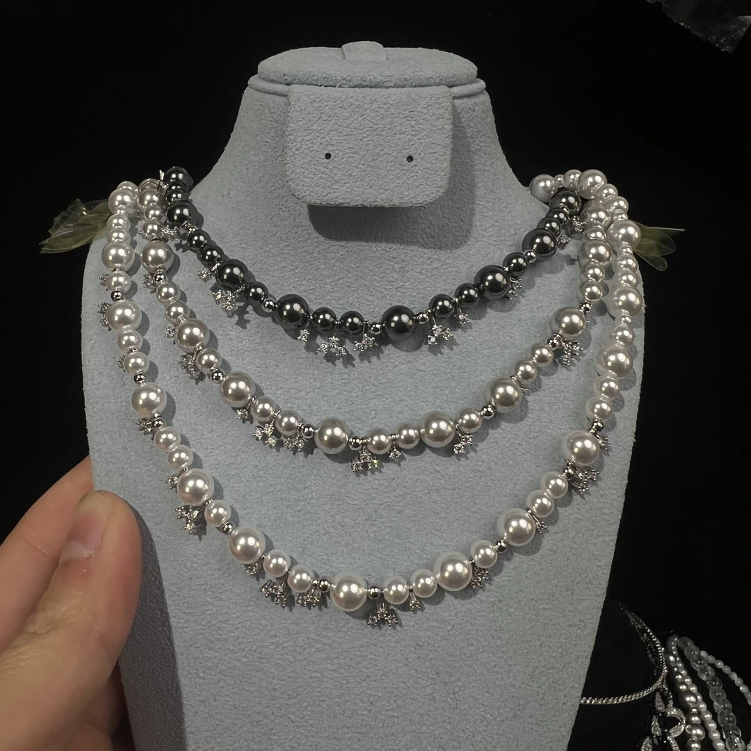 铜合金仿珍珠项链 优雅高级感气泡星云项链轻奢时尚锁骨链