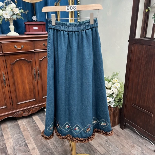 900-999 牛仔半身裙复古怀旧春装新款半裙2025新款