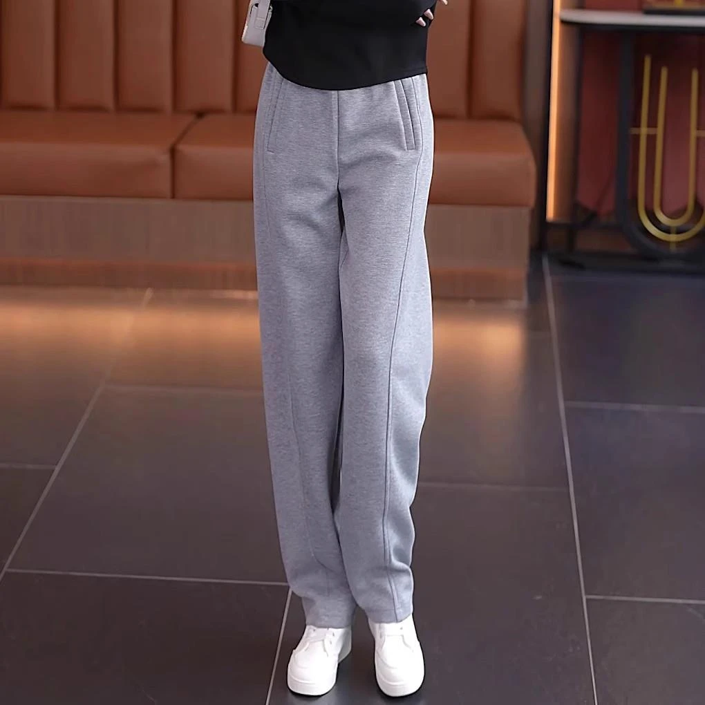 潮流香蕉阔腿裤女2025春秋镰刀弯刀裤子高腰显瘦垂感休闲运动卫裤