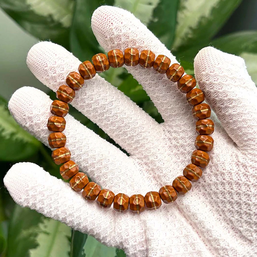 2025新款时尚百搭一线天紫金鼠无相文玩上色快腰带手串