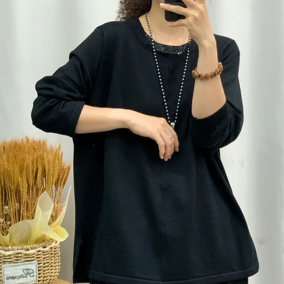 毛针织衫秋季长款圆领006