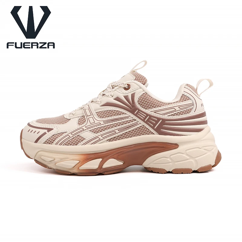 FUERZA网面鞋耐磨透气百搭运动鞋休闲夏季潮流复古宽头厚底跑步鞋