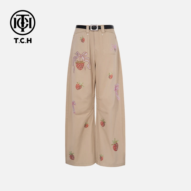 TCH私服烫钻工艺新时尚淑女百搭新潮流牛仔裤T75C20E5040轻奢tch