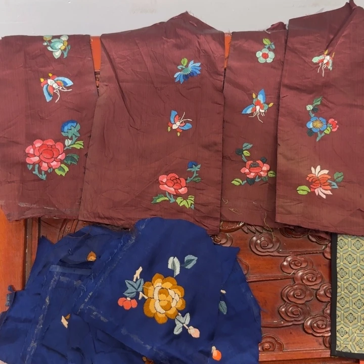 雯***雅织绣老绣片24张蓝色红色