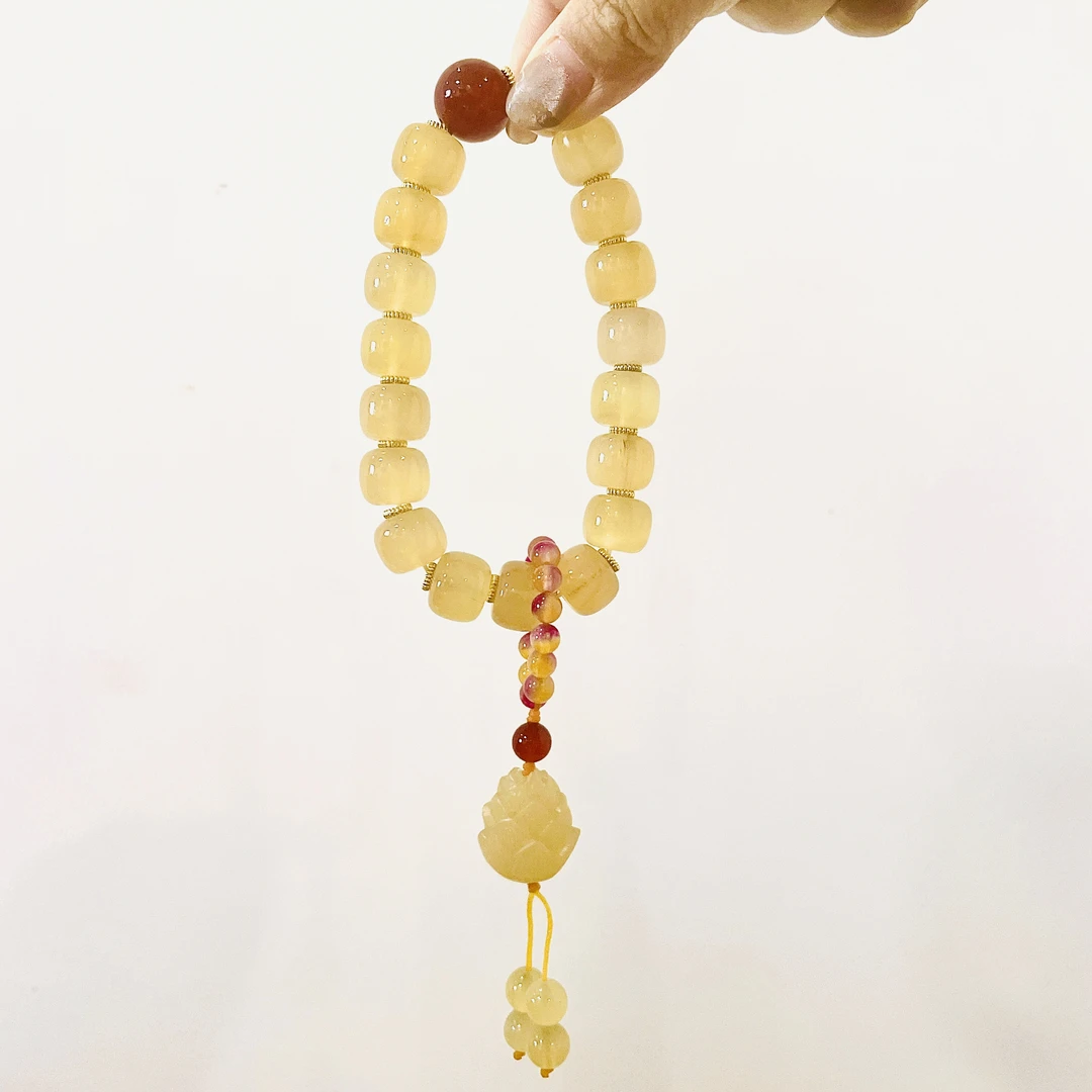 非金属珐琅手链 天然羊角苹果珠原色高密血丝横纹单圈手串