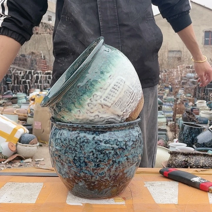 无铅玻璃宜兴紫砂花盆
