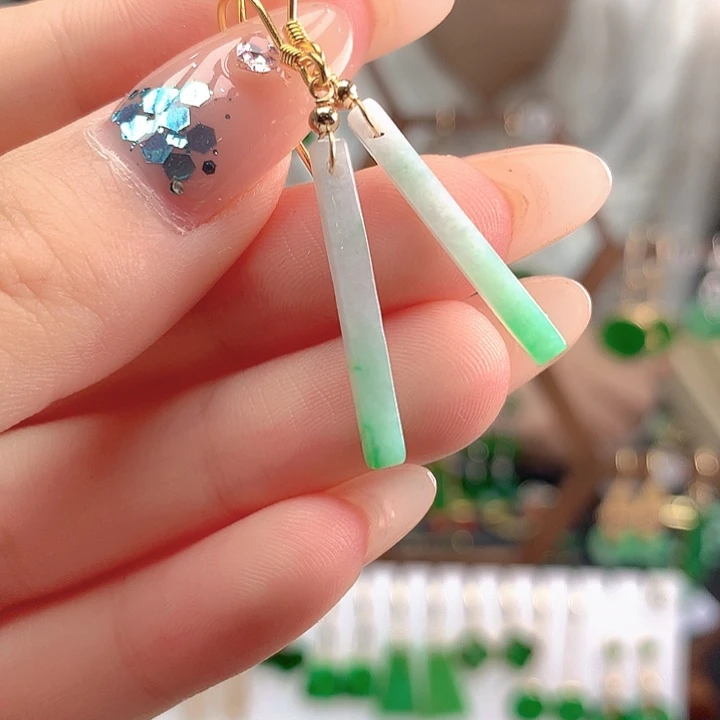 翡翠银S925镶嵌耳饰