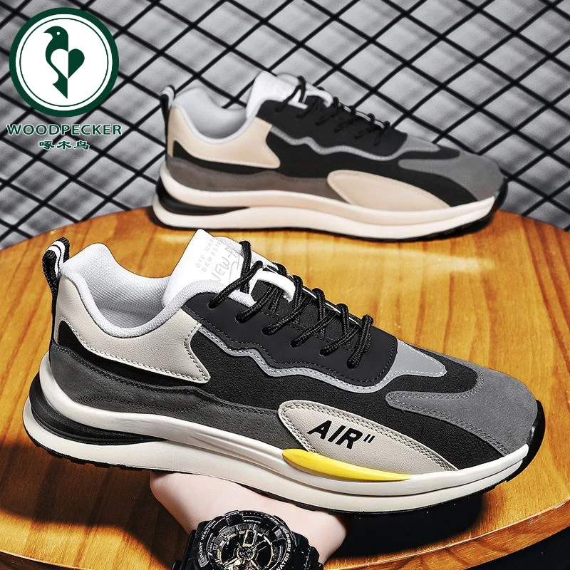 【正品】啄木鸟2025男士透气时尚休闲鞋老爹鞋夏季跑步潮流百搭鞋子