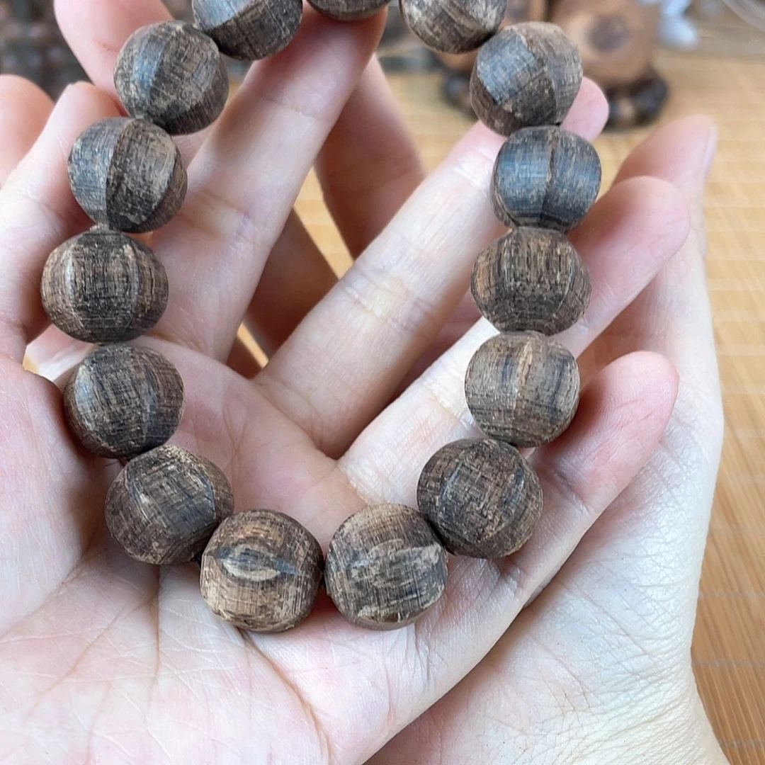 降真香手串/手链14/15灯笼珠海南大叶降真香莺歌绿