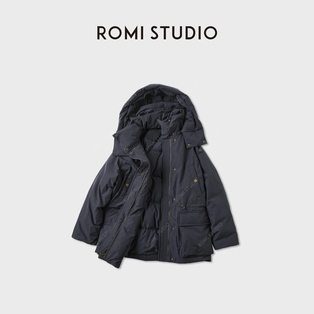 ROMI STUDIO“温暖过冬”90白鹅绒蓬松保暖连帽羽绒服RWCWW86168