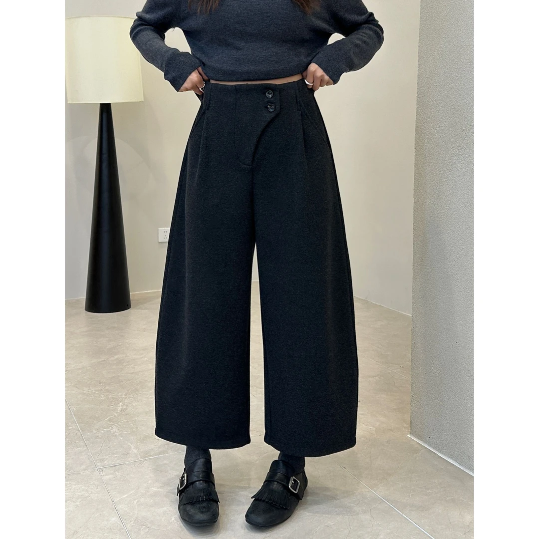 小静静一会【两粒扣九分裤】2025秋冬新款百搭显瘦休闲裤2511C8014