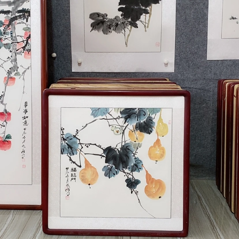 【闪购商品】国画书画作品带框65×65厘米