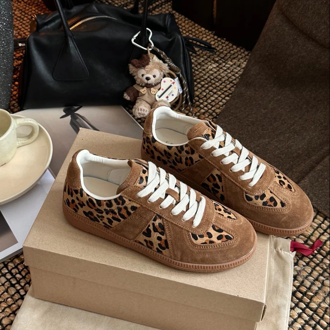 BAO/宝小姐FL豹纹时尚德训鞋经典低帮休闲百搭舒适板鞋271