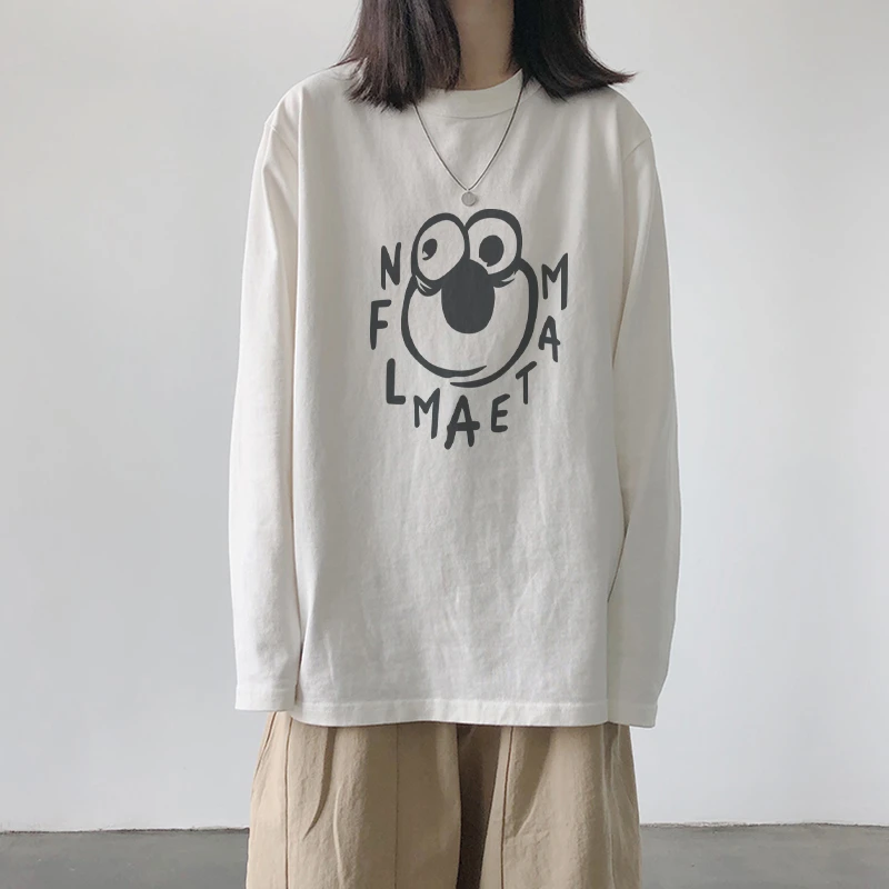 胖mm300斤白色长袖t恤女宽松新款春装卫衣叠穿上衣内搭学生打底衫