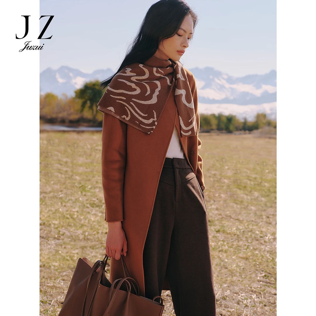 商场同款JZ玖姿气质通勤羊毛双面呢大衣女冬季JWED72121