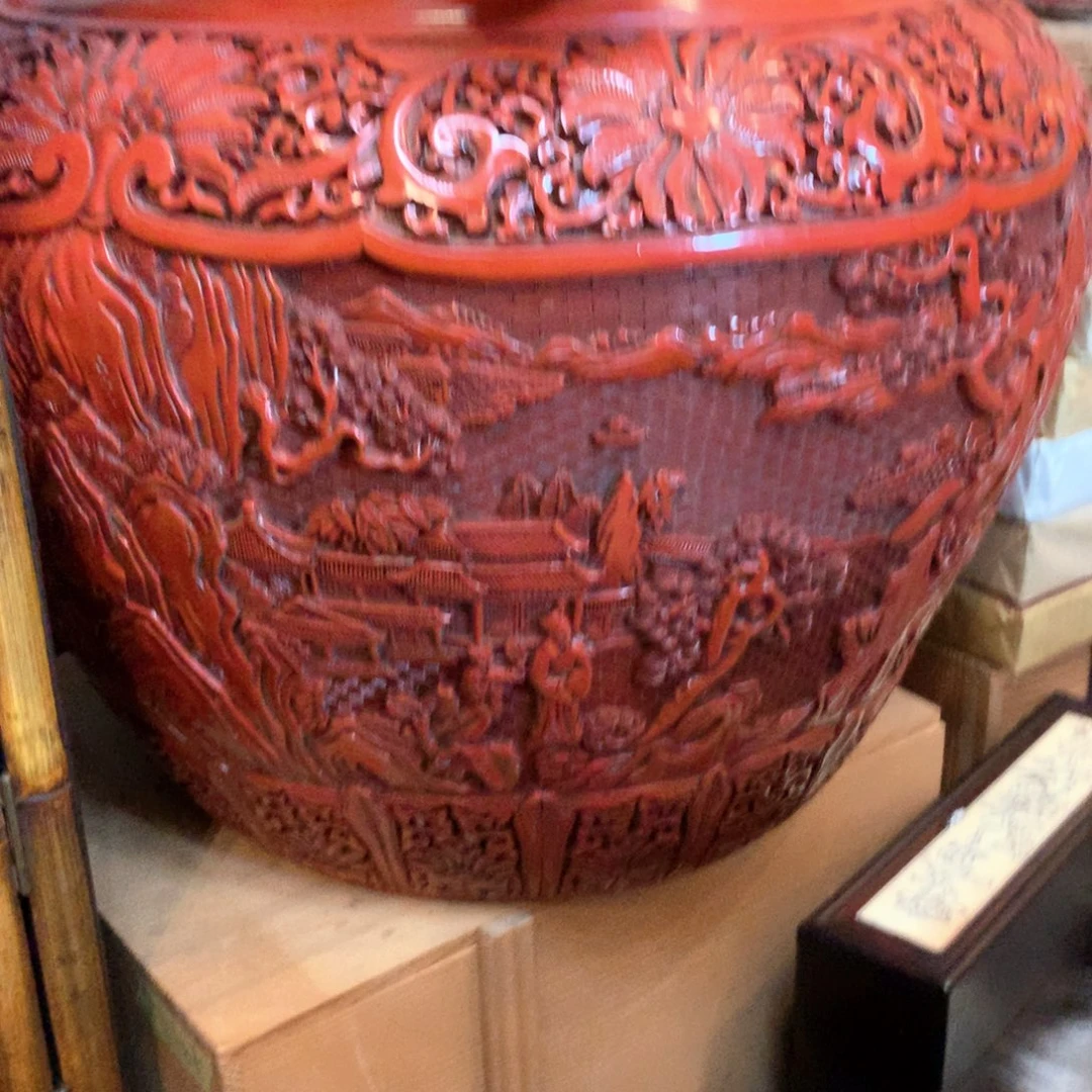 老回流剔红画缸哈哈哈