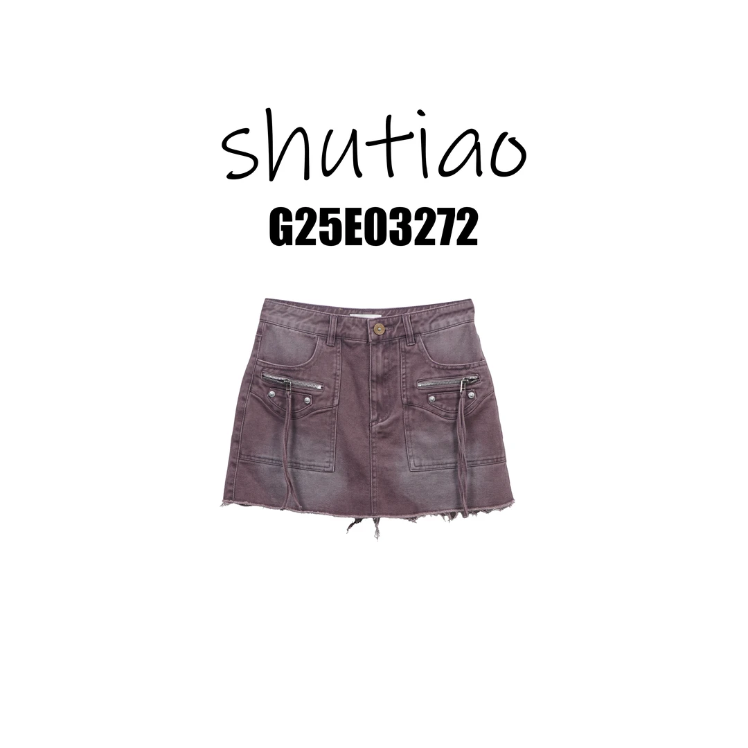 【SHUTIAO】2025夏季：新款小众设计款短裙G25E03272