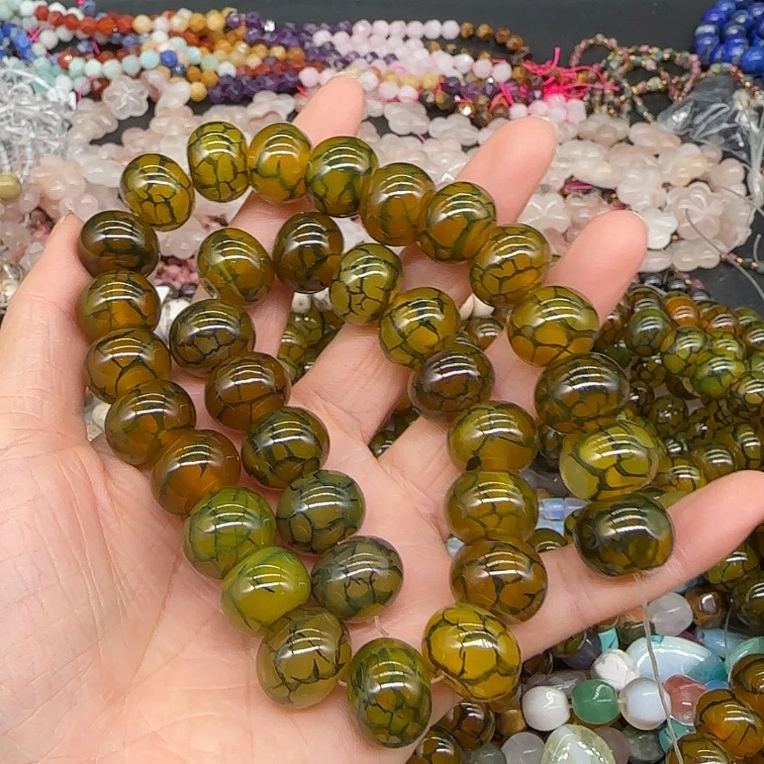 玛瑙/玉髓合金珠宝半成品龙陵玛瑙算盘15mm一条