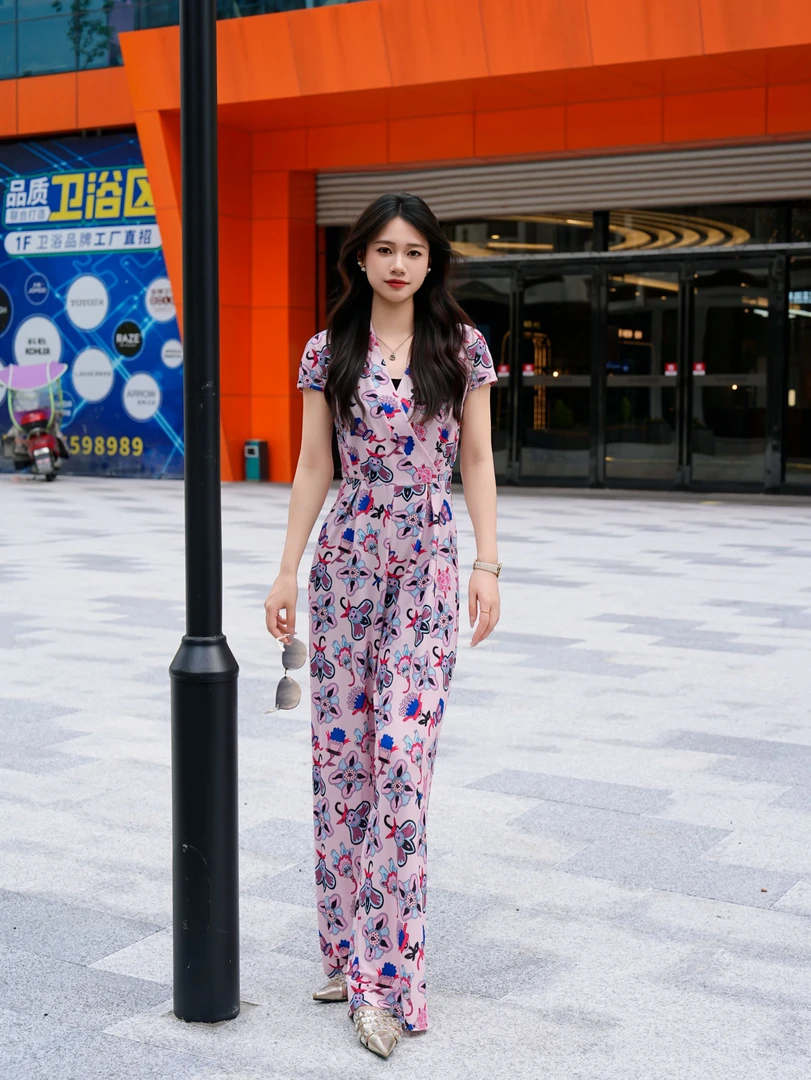 HZHJ新款原创  昆虫物语  显瘦连体裤中袖花卉奢华秀款1992