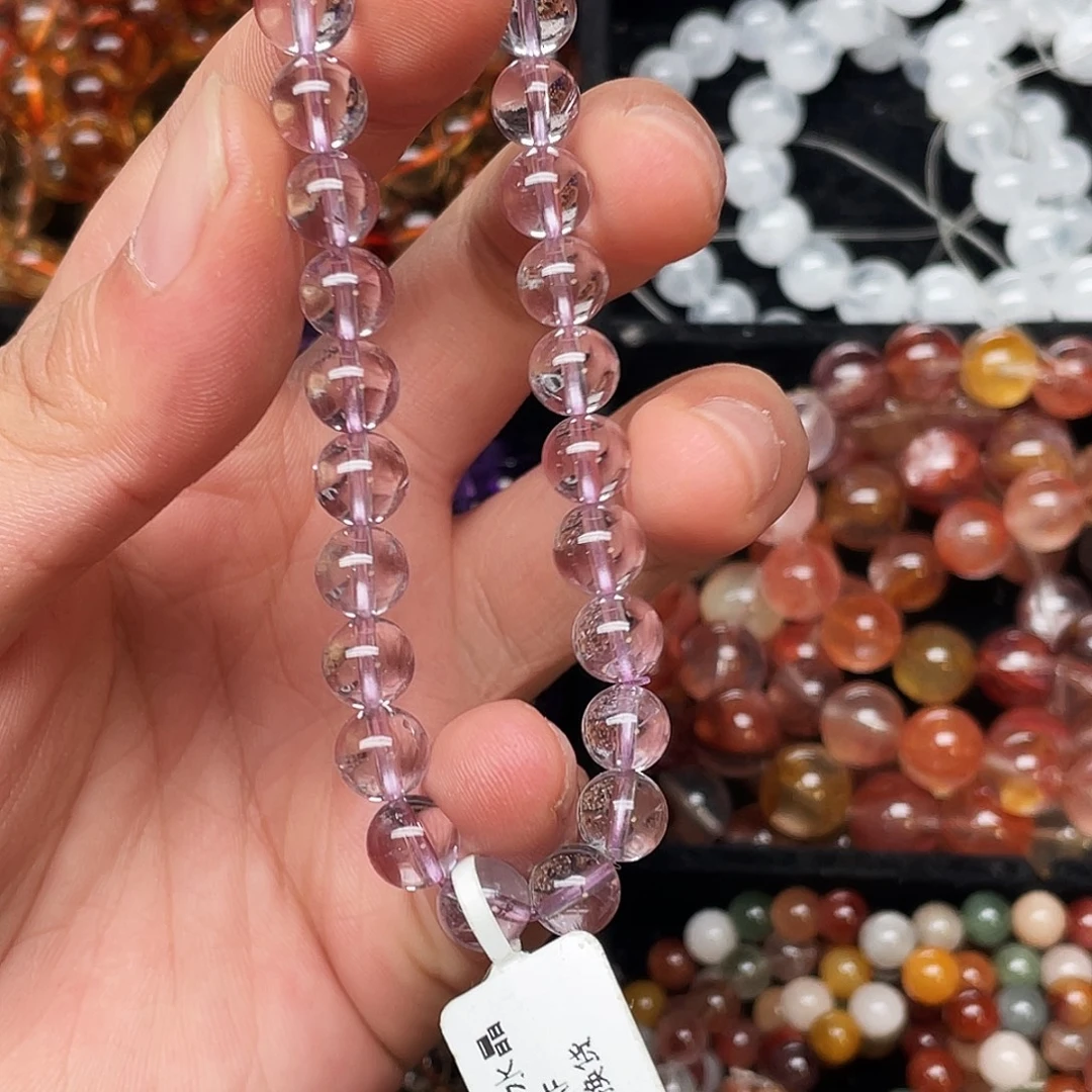 未镶嵌手链水晶玻利维亚紫水晶8+