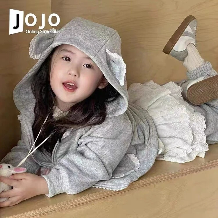女童休闲兔子蕾丝套装