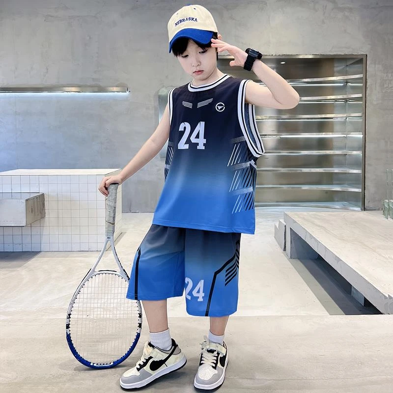 FAVMARTHA男童速干篮球运动套装2025新款儿童中大童男孩夏季薄款