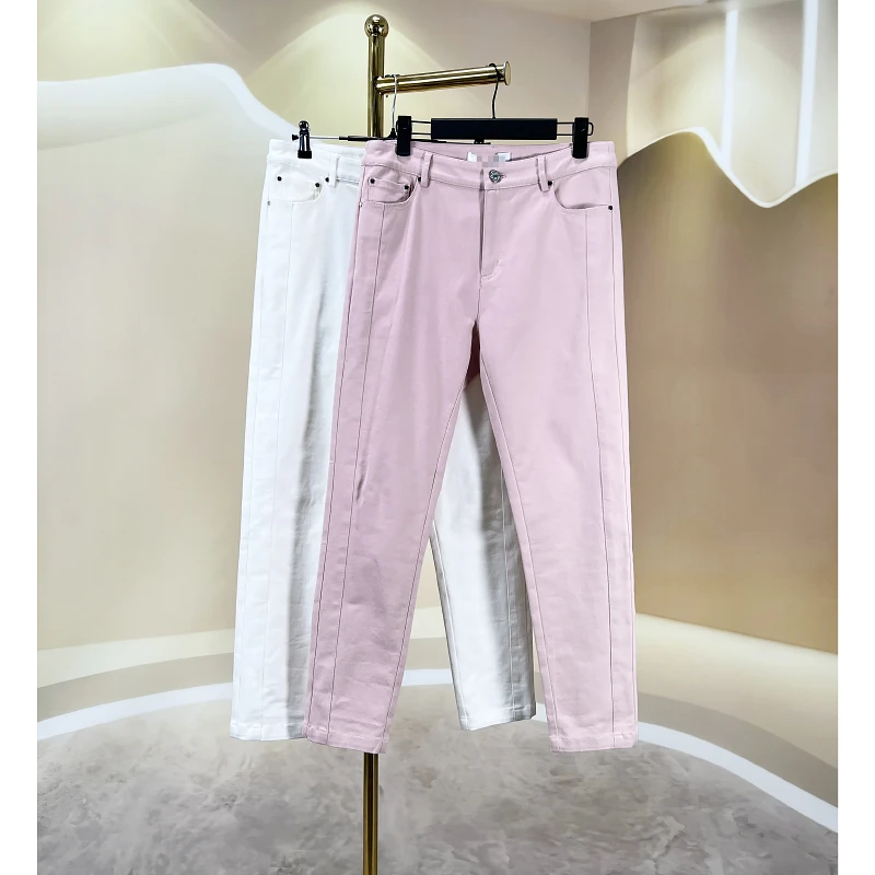 春夏新款修身高腰百搭款浅色牛仔裤 赫6275C