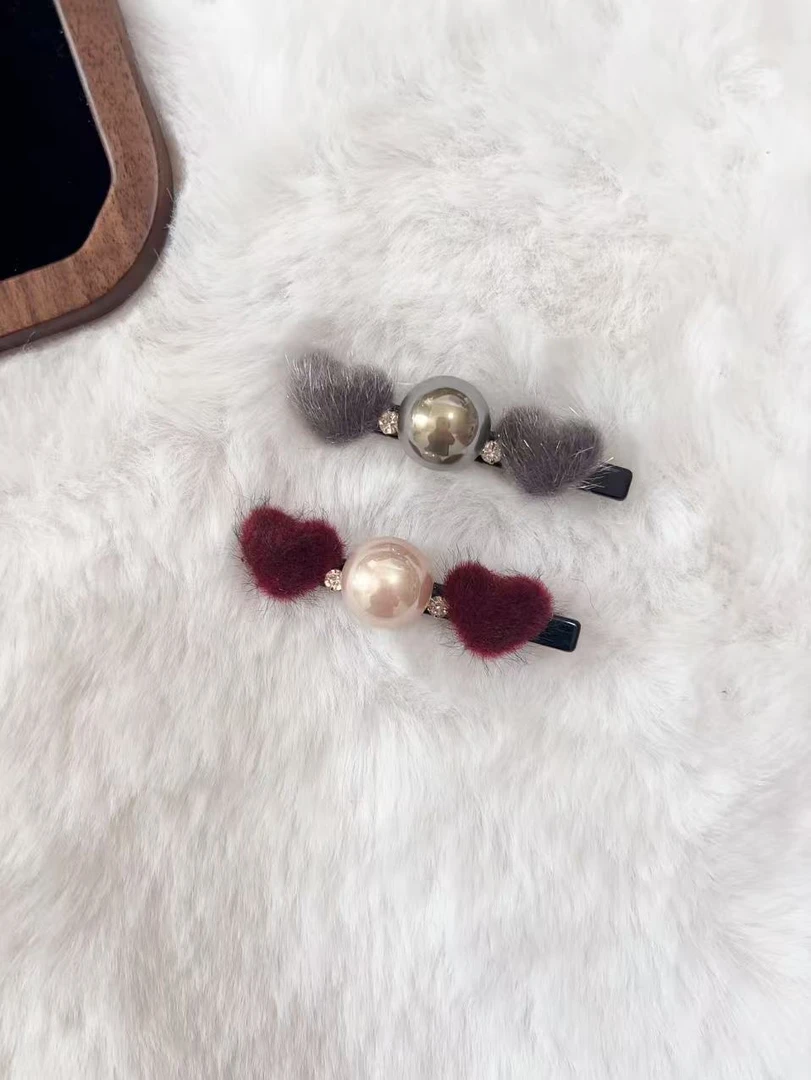 时尚爱心球球发夹边夹A435