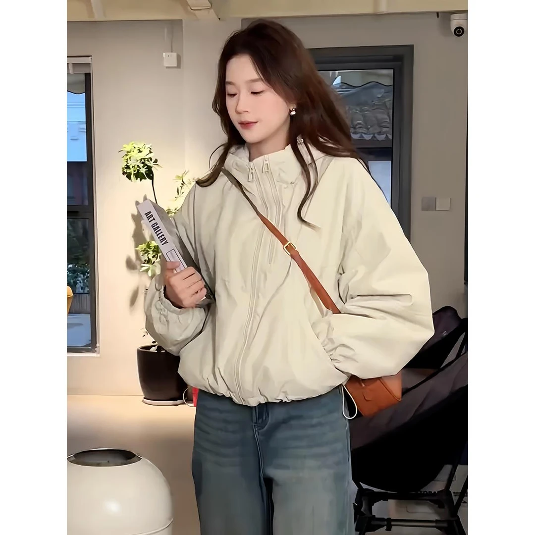 女性棉质外衣春季和秋季2025新款风格宽松高端棉质外衣休闲上衣女
