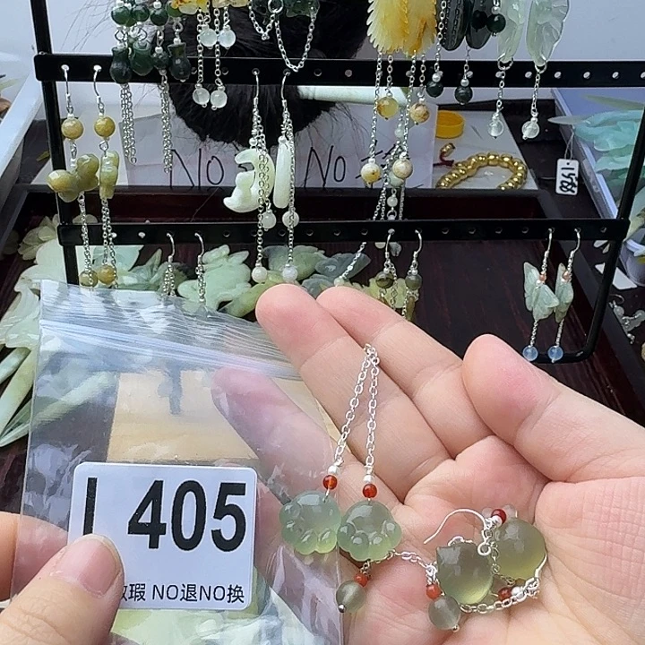 蛇纹石玉合金发饰x*
